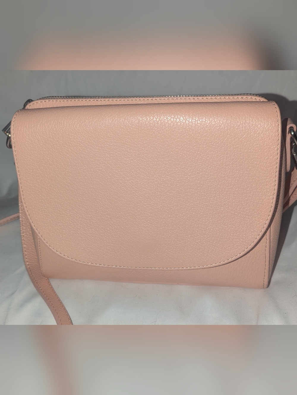 Borse In Pelle Blush Pink Women’s Crossbody Bag.Made In Italy
